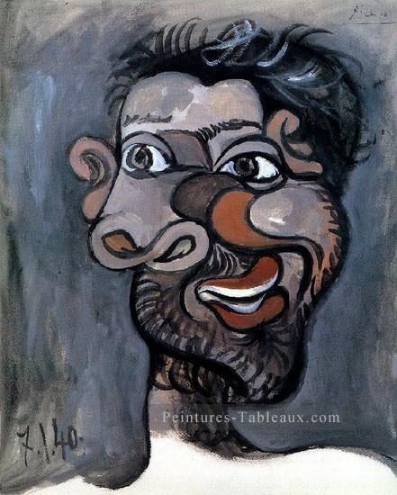 Tete d un Man barbu 1940 cubiste Pablo Picasso Peintures à l'huile